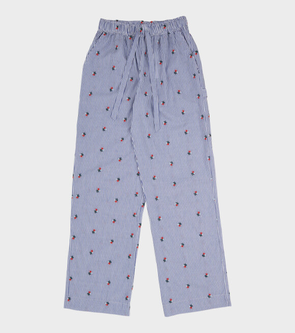 Caro Editions - Hannah Pants Blue/White Stripe w. Flower