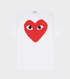 U Big Red Heart T-shirt White