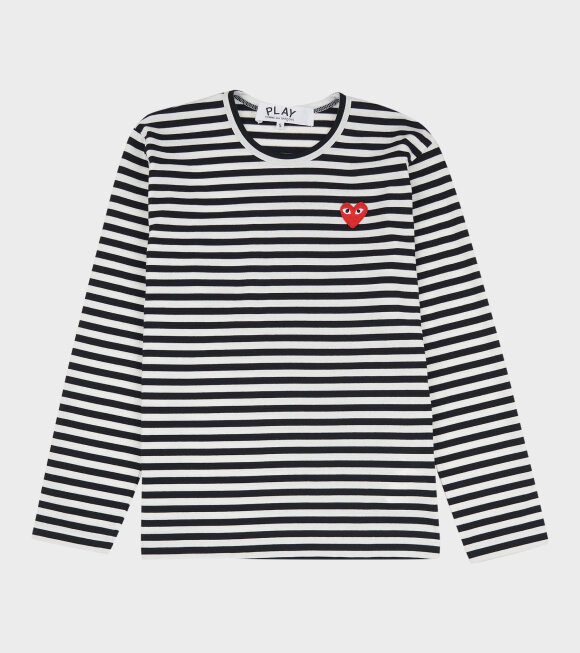 Comme des Garcons PLAY - U Striped LS T-shirt Black