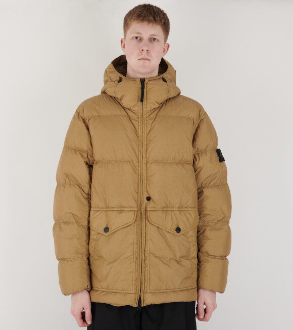 Stone Island - Garment Dyed Crinkle Reps Down Jacket Dark Beige