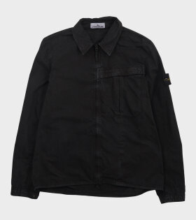 Garment Dyed Cotton Overshirt Black