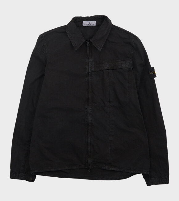 Stone Island - Garment Dyed Cotton Overshirt Black