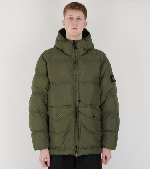 Stone Island - Garment Dyed Crinkle Reps Down Jacket Green