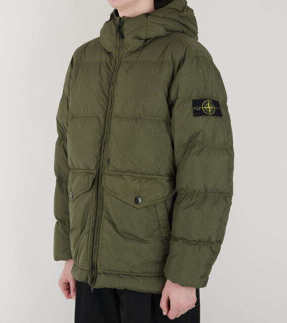 Stone Island - Garment Dyed Crinkle Reps Down Jacket Green