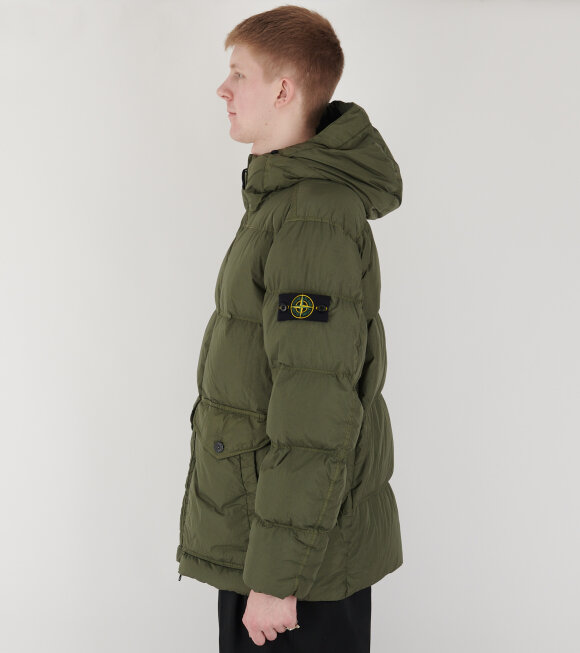 Stone Island - Garment Dyed Crinkle Reps Down Jacket Green