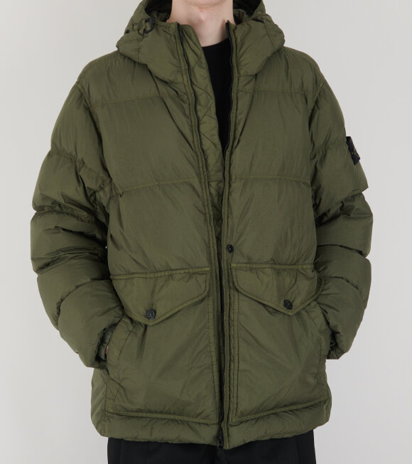 Stone Island - Garment Dyed Crinkle Reps Down Jacket Green