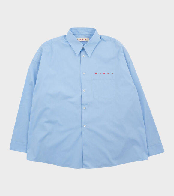 Marni - Logo Shirt Light Blue/Red