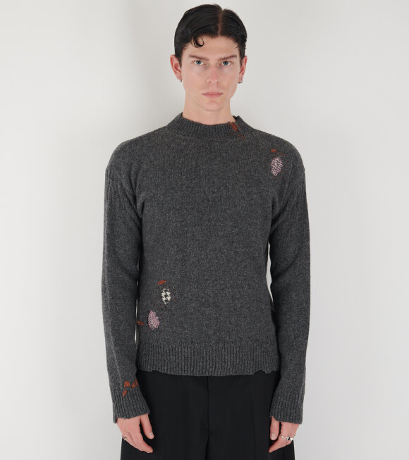 Marni - Distressed Wool Knit Dark Grey