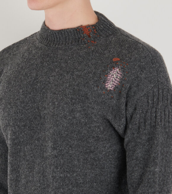 Marni - Distressed Wool Knit Dark Grey