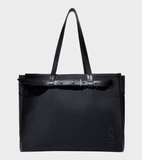 Belted Canvas Tote Black