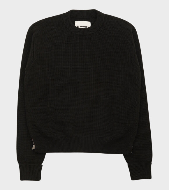 Jil Sander - Pure Wool Zip Knit Black