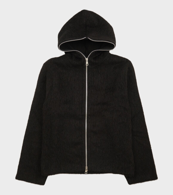 Our Legacy - Full Zip Hood Black Hairy Wool