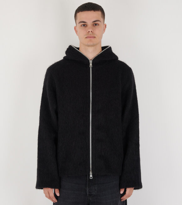 Our Legacy - Full Zip Hood Black Hairy Wool