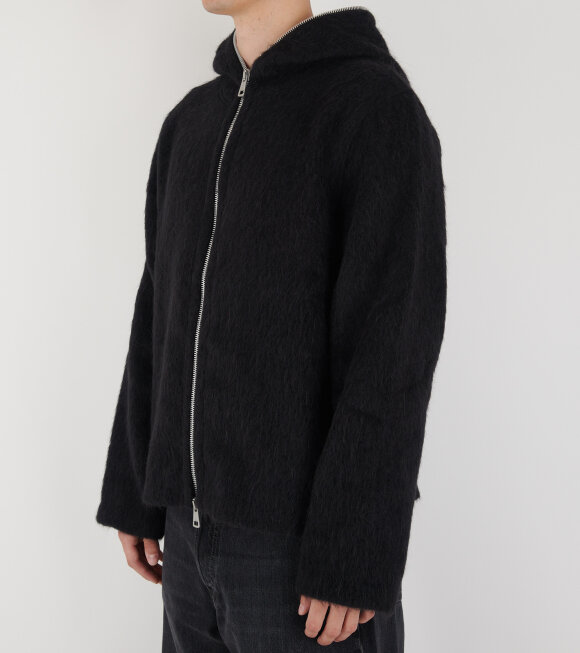 Our Legacy - Full Zip Hood Black Hairy Wool