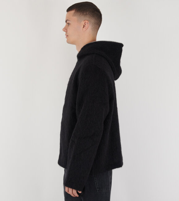 Our Legacy - Full Zip Hood Black Hairy Wool