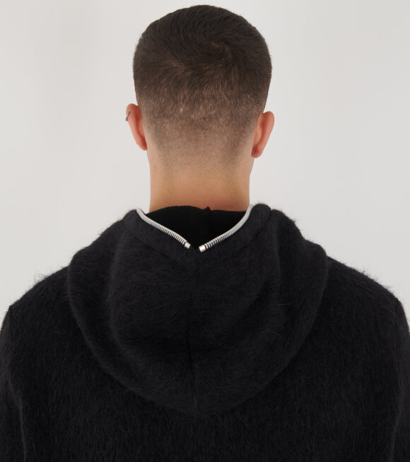 Our Legacy - Full Zip Hood Black Hairy Wool