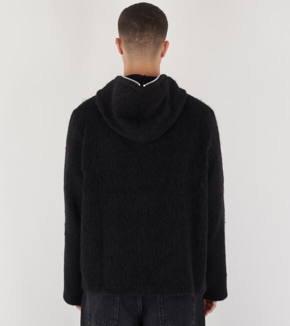 Our Legacy - Full Zip Hood Black Hairy Wool