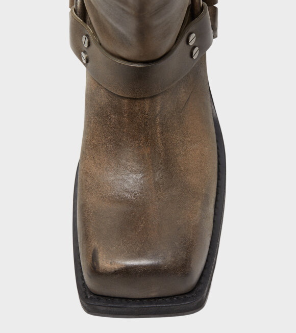 Acne Studios - Leather Buckle Boots Greige