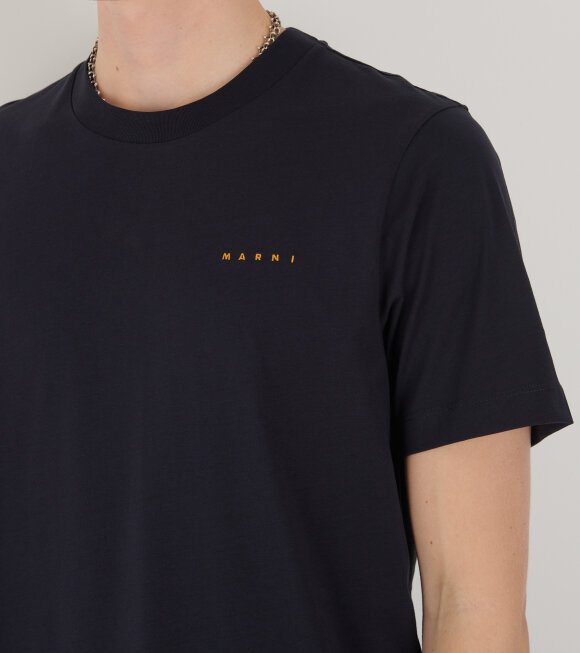 Marni - Logo T-shirt Navy/Orange