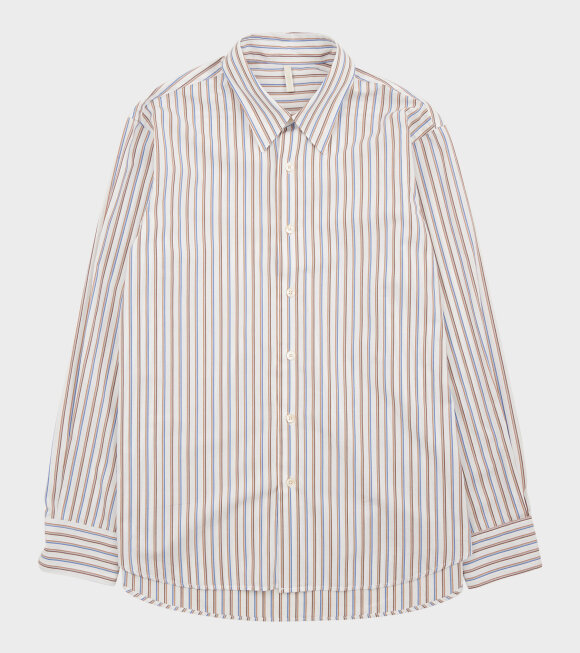 Sunflower - Base Shirt White/Brown/Blue Stripes