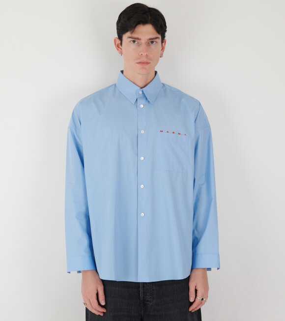 Marni - Logo Shirt Light Blue/Red