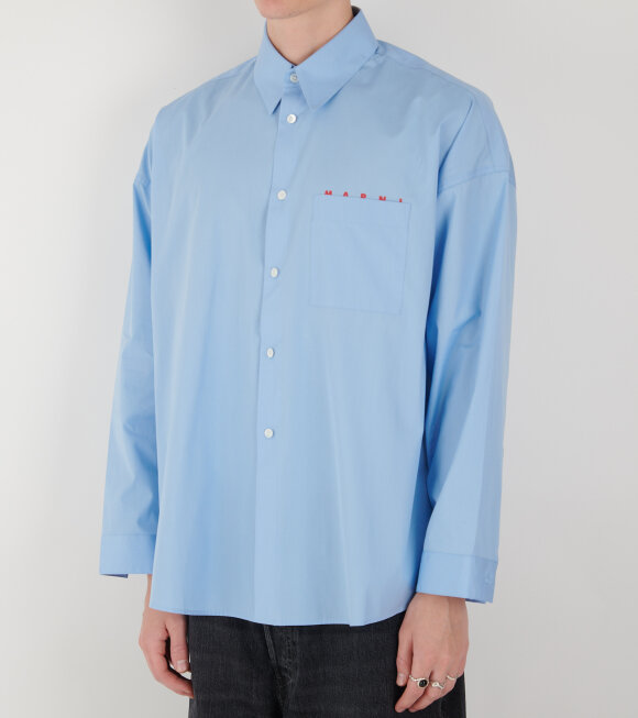 Marni - Logo Shirt Light Blue/Red