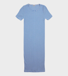 101 Short Sleeve John Rib Dress Cobalt Blue/Ecru