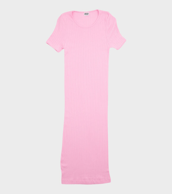 Nørgaard Paa Strøget - 101 Short Sleeve John Rib Dress Bubblegum Pink