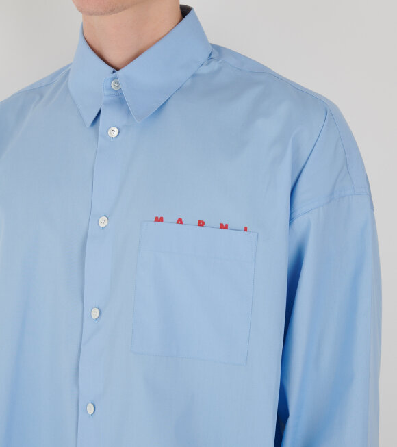 Marni - Logo Shirt Light Blue/Red