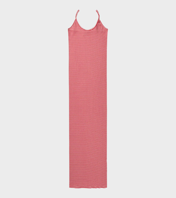 Nørgaard Paa Strøget - 101 Strap Rib Dress Red/Ecru 