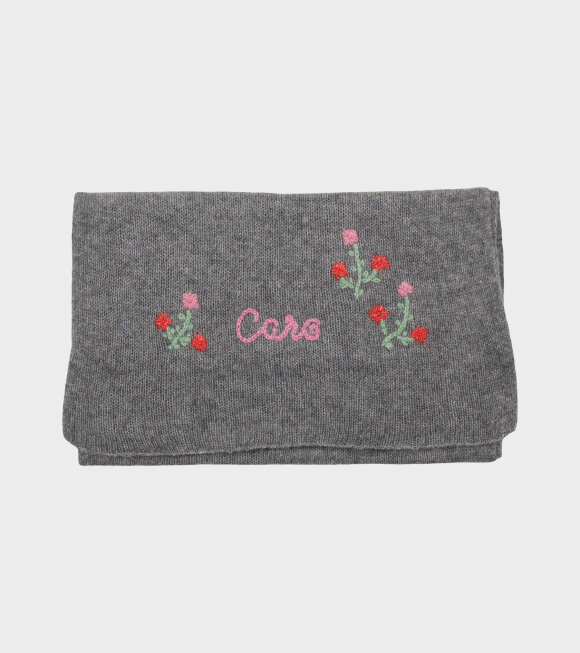 Caro Editions - Liva Scarf Charcoal w. Flowers