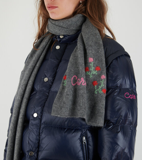 Caro Editions - Liva Scarf Charcoal w. Flowers