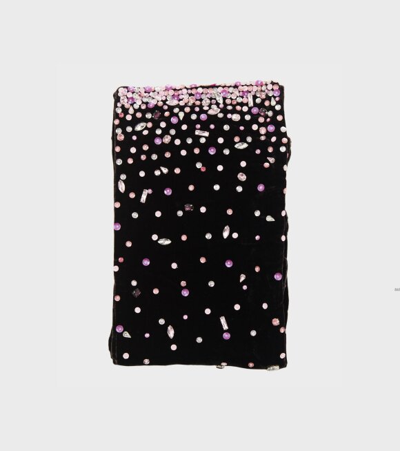 Caro Editions - Ursula Scarf Dark Brown w. Pink