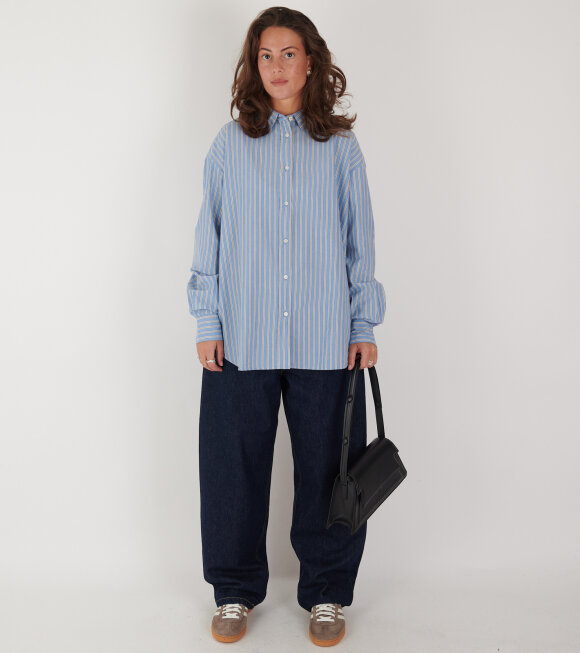 Aiayu - Shirt Striped Mix Baby Blue