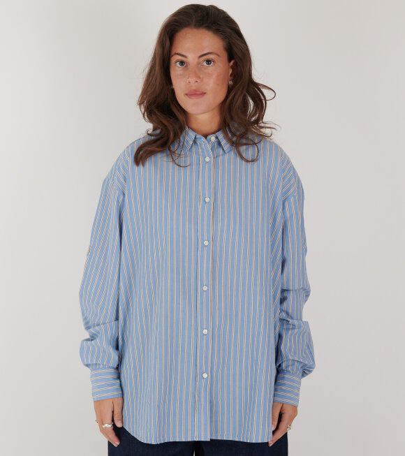 Aiayu - Shirt Striped Mix Baby Blue