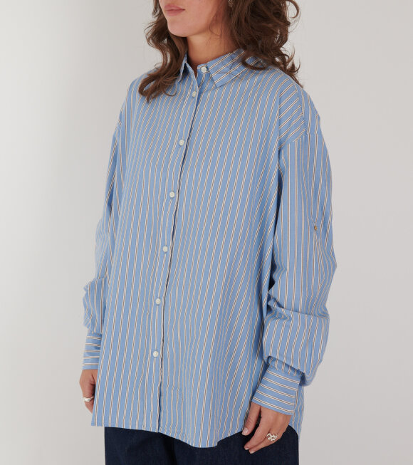 Aiayu - Shirt Striped Mix Baby Blue