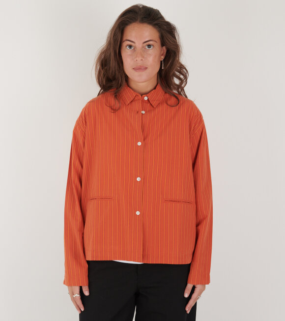 Aiayu - Alta Shirt Striped Mix Burnt Orange