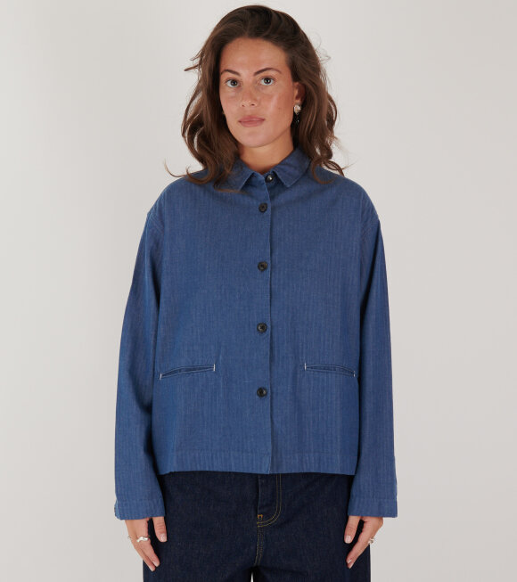 Aiayu - Alta Shirt Herringbone Blue Jeans