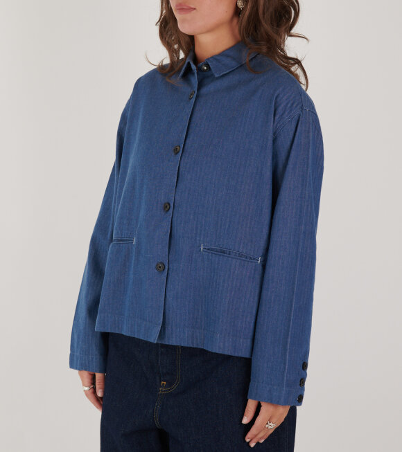 Aiayu - Alta Shirt Herringbone Blue Jeans