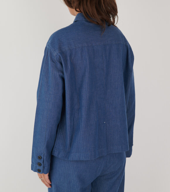 Aiayu - Alta Shirt Herringbone Blue Jeans