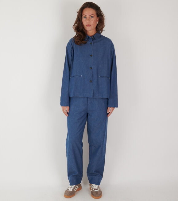 Aiayu - Alta Shirt Herringbone Blue Jeans