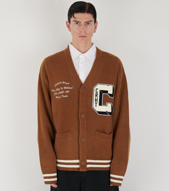 Carhartt WIP - Brown Ducks Cardigan Hamilton Brown/Wax