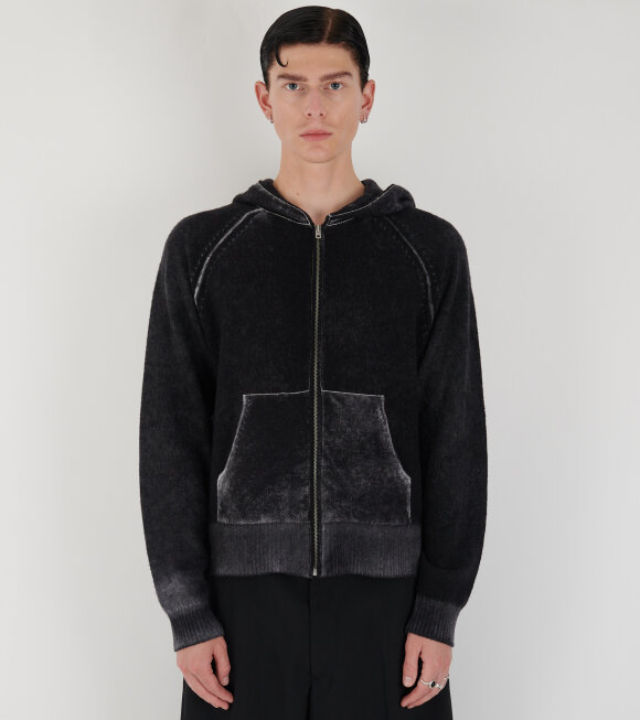 Acne Studios - Hooded Zip Sweater Black