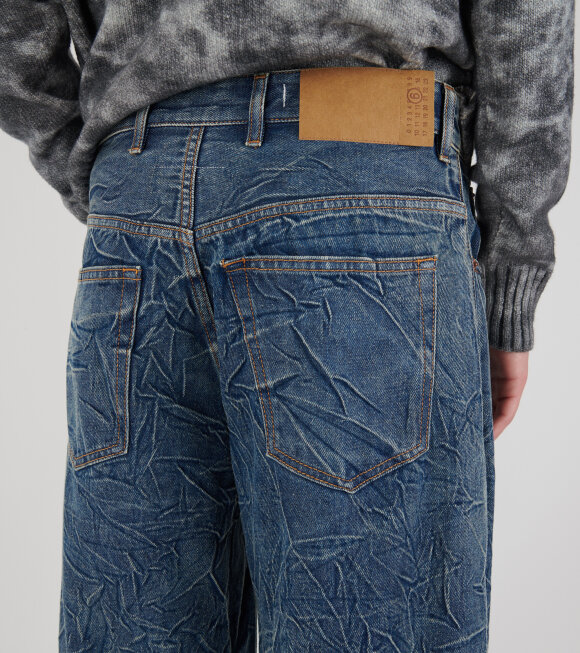 MM6 Maison Margiela - Crinkle Denim Jeans Blue