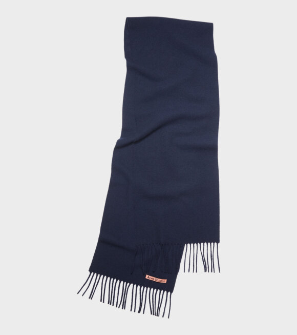 Acne Studios - Skinny Fringed Scarf Navy Blue