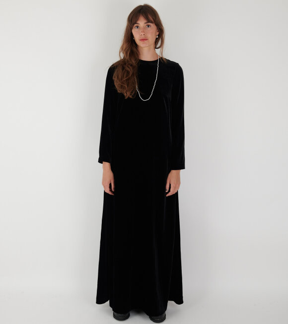 AF Agger - Silk Velvet Maxi Dress Black