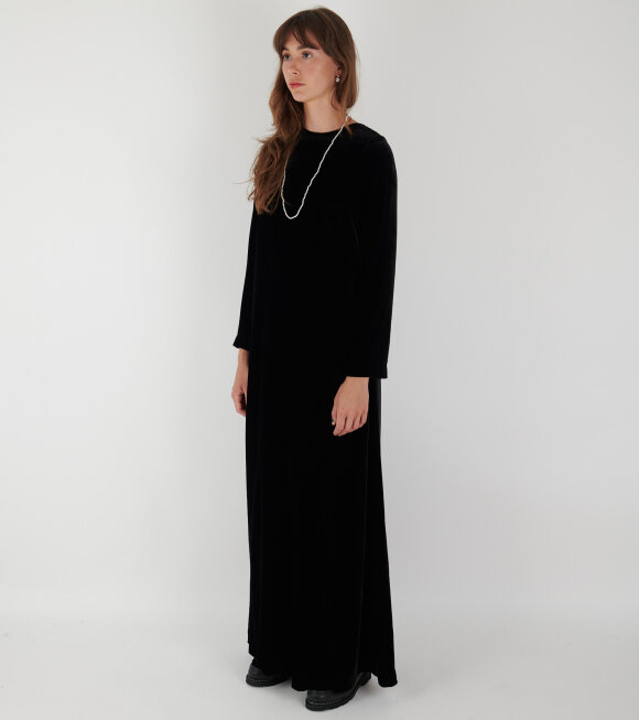 AF Agger - Silk Velvet Maxi Dress Black