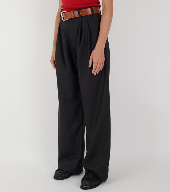 AF Agger - Fine Wool Wide Box Trousers Charcoal