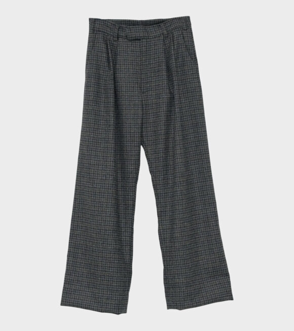 AF Agger - Shetland Wool Wide Box Trousers Blue/Grey