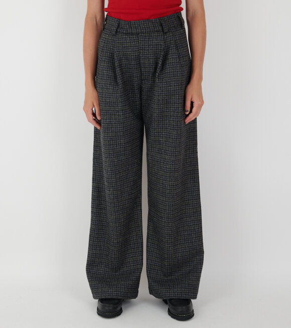 AF Agger - Shetland Wool Wide Box Trousers Blue/Grey